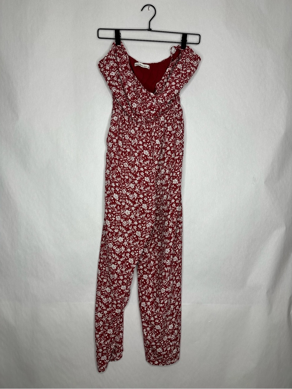 Abercrombie & Fitch Floral Halter Jumpsuit Wide Leg Romper Small Cottagecore - Picture 7 of 8